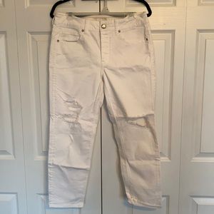 White jeans, size 8, never worn, American Eagle boyfriend